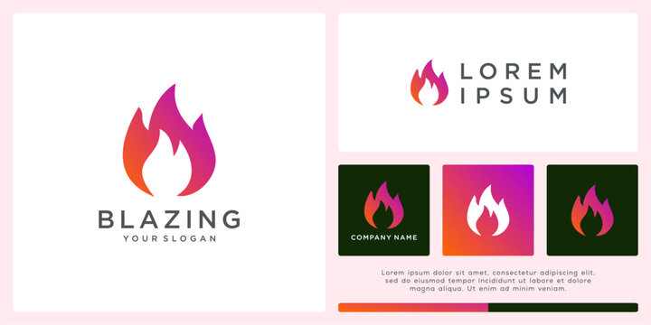 Fire blazing logo design template