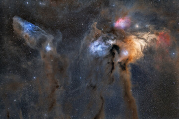 Rho Ophiuchi Cloud Complex and Blue Horsehead Nebula – Deep Space Astrophotography
