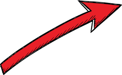 red arrow on white background