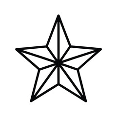 Obraz premium black outline line art a christmas star on white b.eps