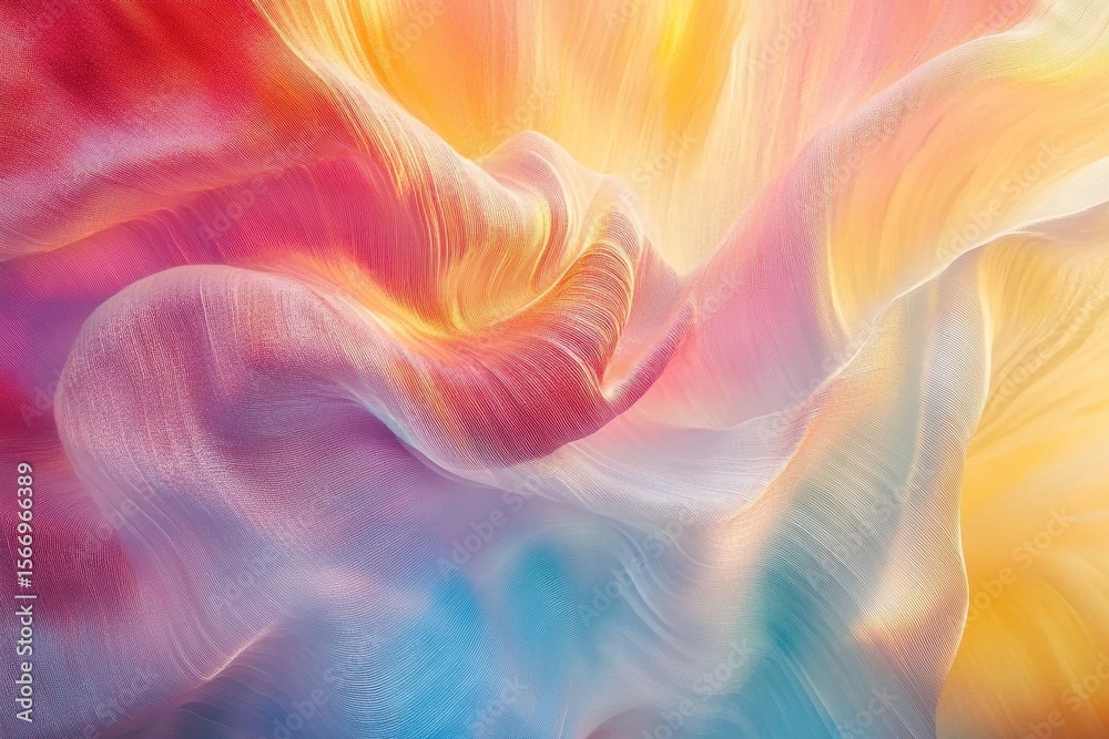 Poster wavy soft color background featuring abstract patterns in vibrant hues creating a dreamlike atmosphe