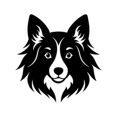 border collie head icon silhouette on white backgr (2).svg