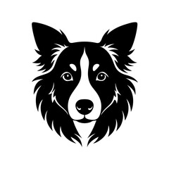 Fototapeta premium border collie head icon silhouette on white backgr (1).svg
