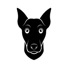 curious dog head icon silhouette on white backgrou.svg