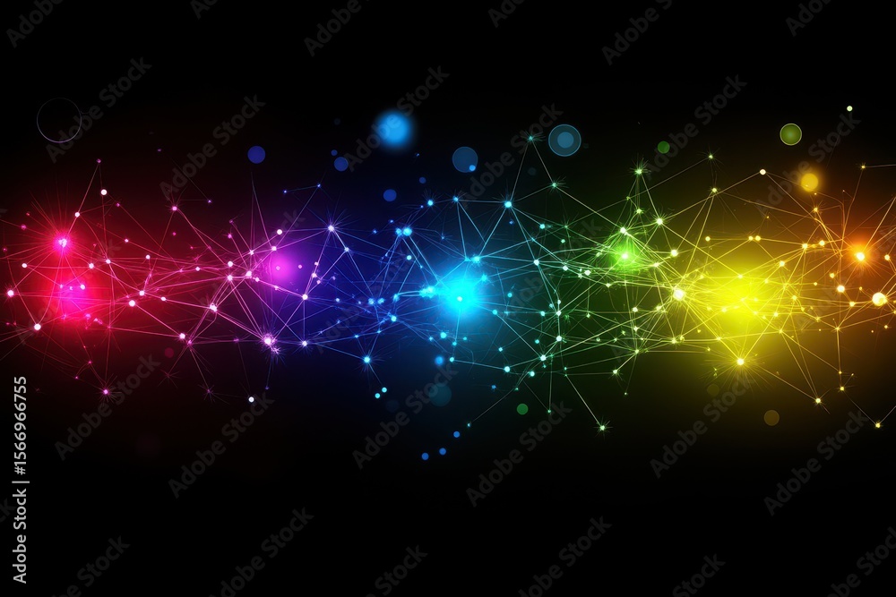 Poster vibrant abstract network connection background depicting technology concepts and digital communicati