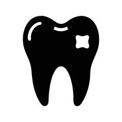 Illustration of a tooth with cavity showing dental health problem