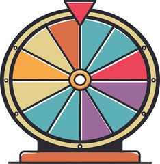 Obraz premium Spin to win wheel, dart game. Lucky draw prize wheel logo icon spinner wheel editable vector illustration, PNG