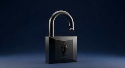Fototapeta premium Open padlock 3 d model