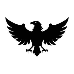 Fototapeta premium Majestic Eagle in Silhouette with Wings Spread Wide, Emblematic of Power