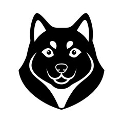 Obraz premium shiba inu head icon silhouette on white background.svg