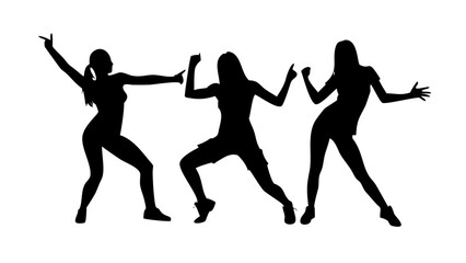 Dance silhouettes: Capturing the fluid grace and dynamism of dance, three silhouette figures elegantly move across the frame, showcasing a sense of rhythmic expression and captivating energy. 