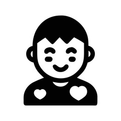 A person with a loving heart and charming smile conveys affection