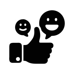 Thumbs Up for Positive Feedback with Happy Smiley Face Icons