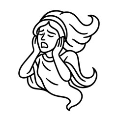 line icon mythical creature Banshee vector on white background
Vector line icon on white background