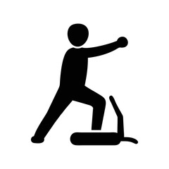 Person performing a single leg squat exercise on a wobble board platform