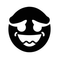 Cartoon character face with a mischievous grin and shadowed eyes illustration