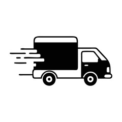 Fast delivery truck icon depicting speed and efficient transportation services