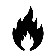 A striking image of a flame that is black and bold design