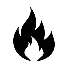Stylized Flame Illustration Depicting Intense Heat and Energetic Burn in Black