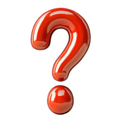 Exploring the symbol of inquiry red question mark in abstract design isolated on transparent background