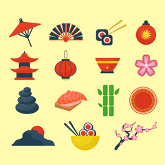 Collection of Japanese and Asian Cultural Elements Design