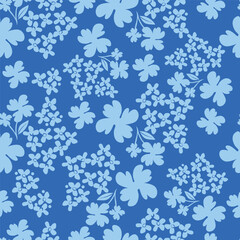 Elegant seamless floral pattern with fall flowers. Repeatable botanical background. Flat vector illustration.