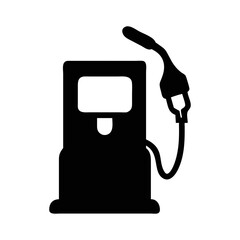 Fototapeta premium Black silhouette of a petrol gas pump on a white background illustration