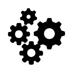 Fototapeta premium Gear Set for Creative Solutions in Black and White Illustration