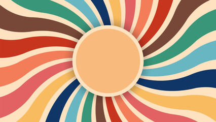 Retro abstract background with colorful stripes with a space for an important text message