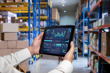 Business data dashboard provide business intelligence analytic for marketing strategy planning snugly with big data set to analyze customer demands and foreseeing business future