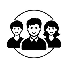 Teamwork Icon Representing Collaboration and Group Effort with Circular Frame