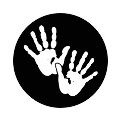 Fototapeta premium Monochrome Handprints Symbolizing Connection and Unity Within a Circular Frame