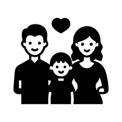 Happy family with father, mother and child symbol of love together
