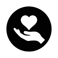 Heart in hand symbol conveying love, care, support, and compassion concept