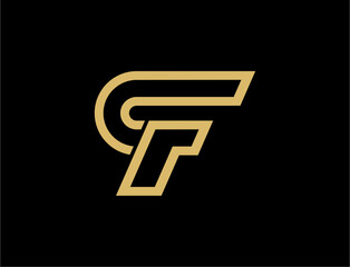 abstract letter CF logo design