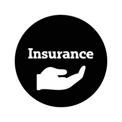 Insurance services conceptualized through hand holding, providing assurance and support, circle logo