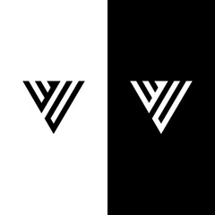 vector logo letter W and U combination of abstract triangles