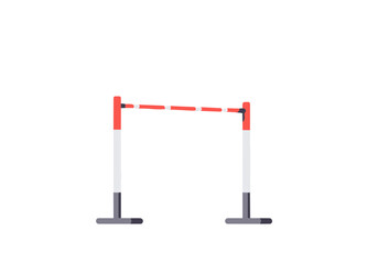 Hurdle bar at an athletics stadium. Flat vector on transparent background