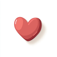 Fototapeta premium heart isolated in White Background, heart vector, Flat lay vector illustration