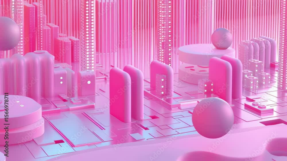 Poster exploring the concept of minimal technology through colorful binary numbers in a futuristic cityscap