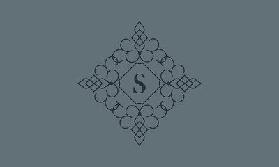 Classic ornament with letter S. Design elements for invitations, company branding, business, sign, heraldry, etc. Vector floral monogram.