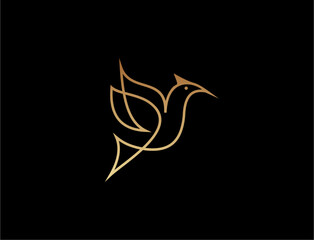 Golden bird graphic design