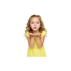 Surprised little girl holding face with hands, expressing amazement or wonder.