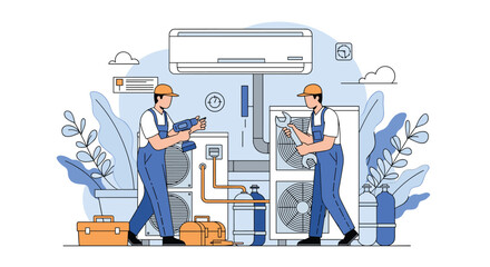 Skilled technicians performing professional hvac system installation and maintenance services for optimal home comfort and air quality