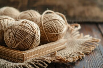 Thick jute thread balls tightly wound high resolution picture