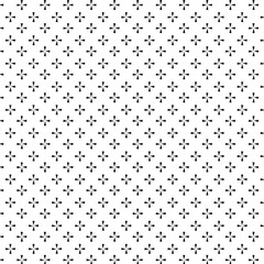 Black and white vector seamless pattern with small diamonds , star shapes ,rhombuses .Abstract black and white geometric texture .Simple minimal wide repeat background .