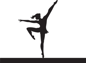 Graceful ballerina performing elegant dance pose ballet silhouette © Jaman_Visual