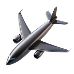 Sleek Black Airplane 3D Render of a Modern Aircraft