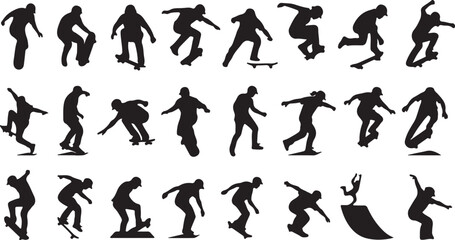 set of silhouettes of people