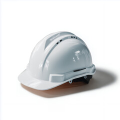 White Safety Construction Helmet Isolated on Clean Background